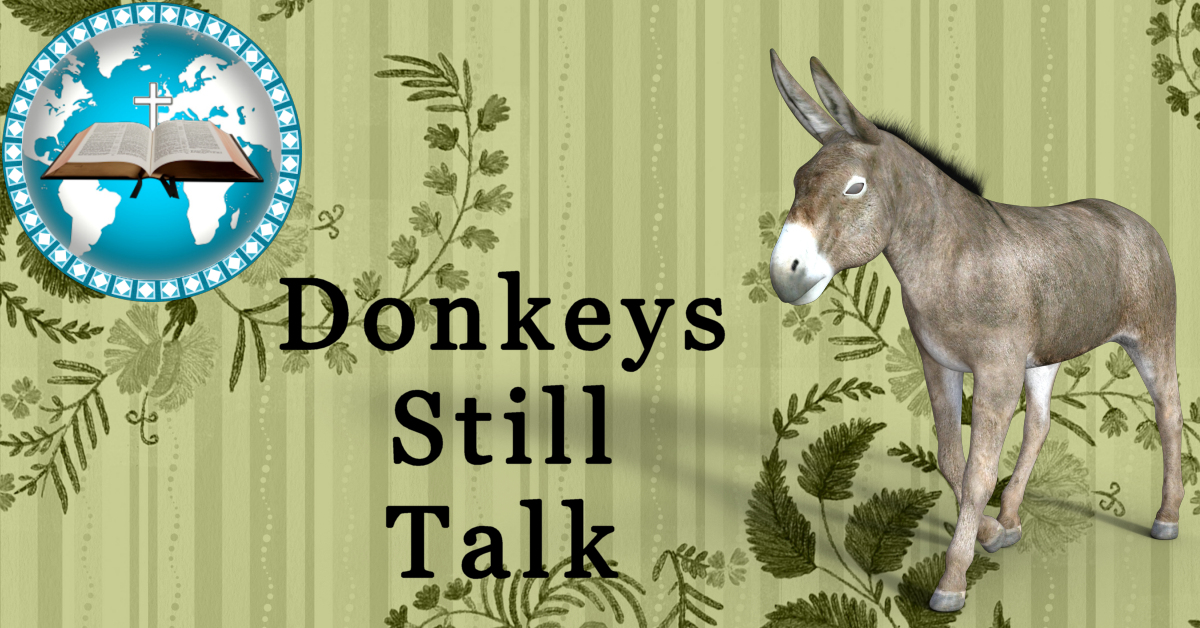 A Donkey on Textured Green Background - Bursting into a small clearing in the center of the clump of trees the soldiers were met with the view of six grazing donkeys. Here were the plotters the soldiers had overheard.